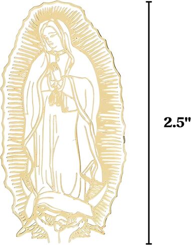 Our Lady of Guadalupe Gold Toned Vinyl Sticker, Religious Decal Accessory for Phone, Laptop, and More, 2.5 Inches (Pack of 6) in Saudi Arabia