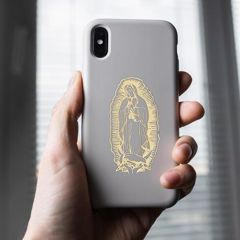 Our Lady of Guadalupe Gold Toned Vinyl Sticker, Religious Decal Accessory for Phone, Laptop, and More, 2.5 Inches (Pack of 6) in Saudi Arabia