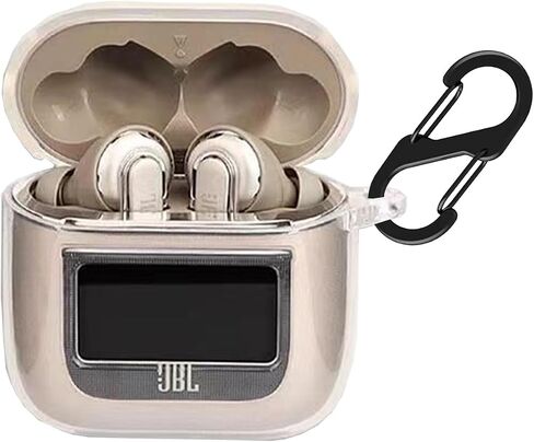 Case Compatible with JBL Tour Pro 2 Earbuds 2023, Soft Silicone Shockproof Protective Cover with Carabiner Accessories (Clear) in Saudi Arabia