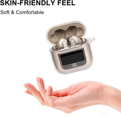 Case Compatible with JBL Tour Pro 2 Earbuds 2023, Soft Silicone Shockproof Protective Cover with Carabiner Accessories (Clear) in Saudi Arabia