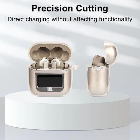 Case Compatible with JBL Tour Pro 2 Earbuds 2023, Soft Silicone Shockproof Protective Cover with Carabiner Accessories (Clear) in Saudi Arabia