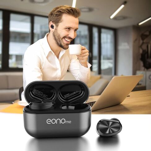 Eonome-W5s-True-Wireless-Earbuds-Bluetooth 5.3 in-Ear Headphones IPX7 Waterproof - USB-C Charging Sport Wireless Headphones Built-in Mic for iPhone, Samsung, Huawei with Metal Charging Case(Grey) in Saudi Arabia