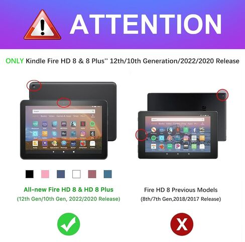 حافظة كمبيوتر لوحي Trendy Fun for Fire HD 8/8 Plus مقاس 8 بوصات (الجيل الثاني عشر/العاشر، إصدار 2022/2020)، للأطفال والبنات والمراهقين والأولاد والنساء، غطاء كاواي لشخصية كرتونية لطيفة للفتيات من Amazon Kindle Fire HD8، Weini in Kuwait