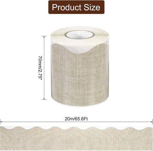 uxcell Bulletin Board Borders, 65.6Ft x 2.75Inch Rolled Classroom Border Trim Notice Board Frame for Classroom Decoration, Burlap Edge in Saudi Arabia