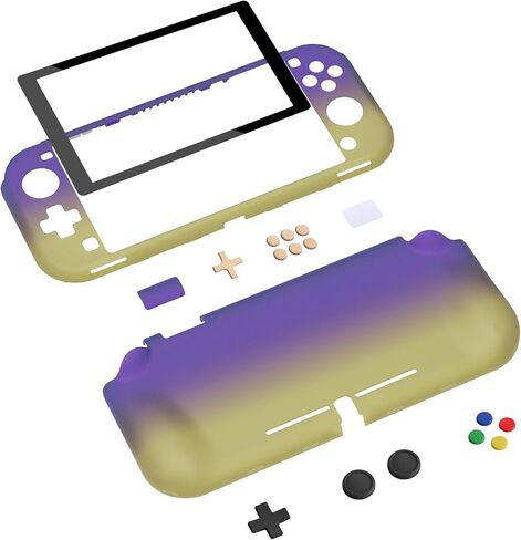 PlayVital Clear Series Protective Case for Nintendo Switch Lite, Glossy Ergonomic Hard Grip Cover - Shock-Absorbent Anti-Scratch Shell Case with Screen Protector & Thumb Grips & Button Caps in Saudi Arabia