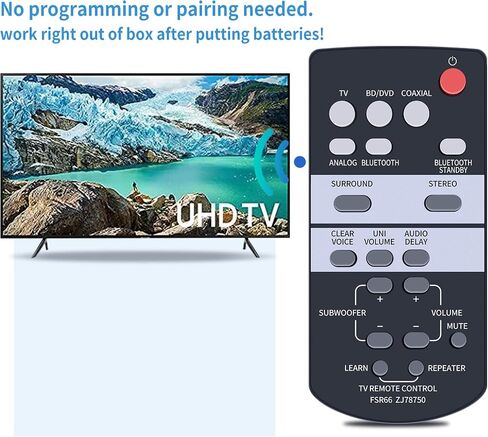 FSR66 ZJ78750 استبدال Yamaha Sound Bar Remote Commander مناسب لـ YAS-103BL YAS-152 YAS-103 ATS-1030 ATS-1520 YAS103BL YAS152 YAS103 ATS1030 ATS1520 in Saudi Arabia