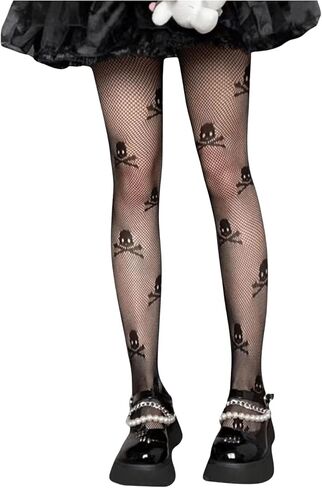 MakeMeChic Women's Leopard Print Fishnet Tights Sheer Stretchy Skinny Gothic Stockings in Saudi Arabia