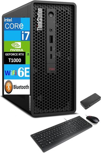 Lenovo ThinkStation Workstation Desktop (Intel i7-12700, 64GB DDR5, 2x2TB SSD R0 (4TB), Intel UHD, Air Cooling, 300W PSU, WiFi 6E, Bluetooth 5.0, 2 RJ-45, Win 11 Pro) w/USB-C Dock in Saudi Arabia