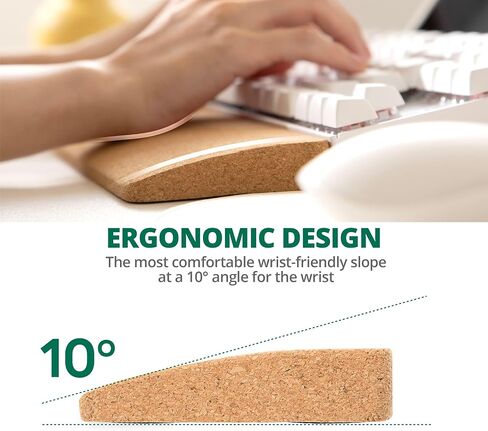 Cork Keyboard Wrist Rest – Ergonomic Design, Water Resistant, and Anti-Slip Support for Typing and Gaming Comfort,14.17inch in Saudi Arabia