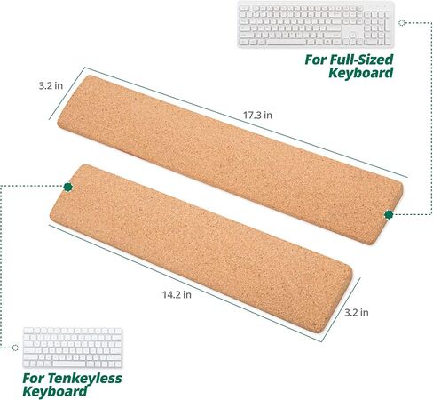 Cork Keyboard Wrist Rest – Ergonomic Design, Water Resistant, and Anti-Slip Support for Typing and Gaming Comfort,14.17inch in Saudi Arabia