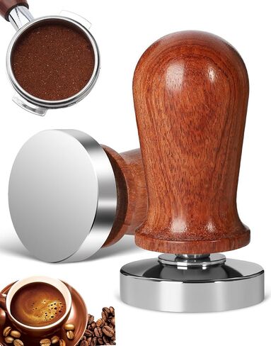 Espresso Coffee Tamper 58mm - WYLOSUA Spring-loaded Hand Tamper Premium Barista Coffee Tamper with Flat Stainless Steel Base Espresso Tools in Saudi Arabia