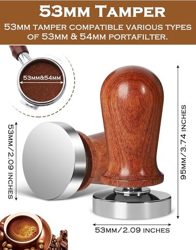 Espresso Coffee Tamper 58mm - WYLOSUA Spring-loaded Hand Tamper Premium Barista Coffee Tamper with Flat Stainless Steel Base Espresso Tools in Saudi Arabia