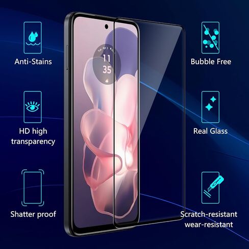 (3 Pack) Motorola Moto G Power 5G (2024) HD Clear Tempered Glass Screen Protector, [3D Glass] [Anti-Glare] [Bubble-Free] Screen Protector Glass For Moto G Power 5G-2024 in Saudi Arabia