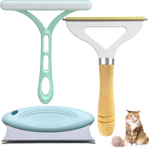Pet Hair Remover, 4 Pack Portable Lint Remover, Dog Cat Hair Remover for Couch, Lint Brush, Fur Removal Tool, Reusable Pet Hair Carpet Scraper Shaver for Clothes, Furniture, Rugs in Saudi Arabia