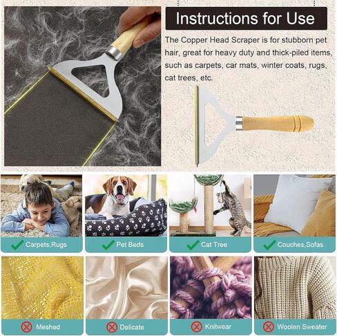 Pet Hair Remover, 4 Pack Portable Lint Remover, Dog Cat Hair Remover for Couch, Lint Brush, Fur Removal Tool, Reusable Pet Hair Carpet Scraper Shaver for Clothes, Furniture, Rugs in Saudi Arabia