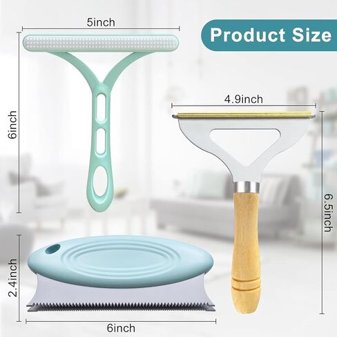 Pet Hair Remover, 4 Pack Portable Lint Remover, Dog Cat Hair Remover for Couch, Lint Brush, Fur Removal Tool, Reusable Pet Hair Carpet Scraper Shaver for Clothes, Furniture, Rugs in Saudi Arabia