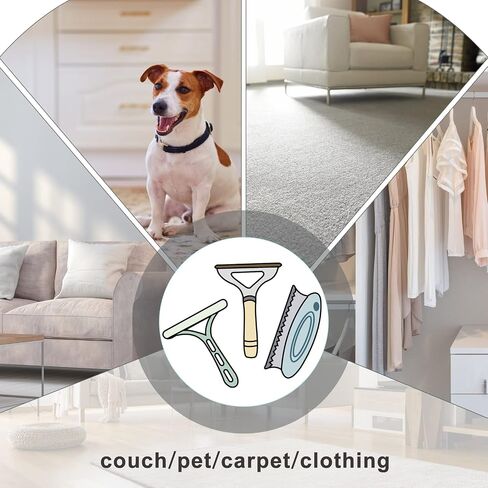 Pet Hair Remover, 4 Pack Portable Lint Remover, Dog Cat Hair Remover for Couch, Lint Brush, Fur Removal Tool, Reusable Pet Hair Carpet Scraper Shaver for Clothes, Furniture, Rugs in Saudi Arabia