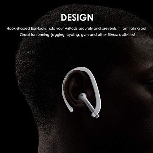 4 Pieces AirPods Ear Hooks Compatible with AirPods 1,2 and Pro, TEEMADE Sports Headset for AirPods 1,2 and Pro (White) in Saudi Arabia