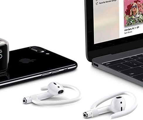 4 Pieces AirPods Ear Hooks Compatible with AirPods 1,2 and Pro, TEEMADE Sports Headset for AirPods 1,2 and Pro (White) in Saudi Arabia