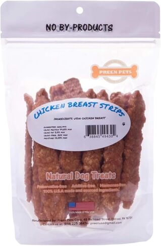 Preen Pets Chicken Breast Strips *Crunchy* Dog Treats – 100% USA Chicken Breast (1 Pound) in Kuwait