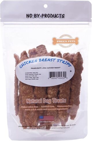 Preen Pets Chicken Breast Strips *Crunchy* Dog Treats – 100% USA Chicken Breast (1 Pound) in Kuwait