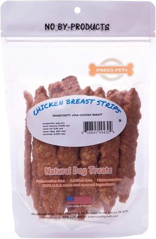Preen Pets Chicken Breast Strips *Crunchy* Dog Treats – 100% USA Chicken Breast (1 Pound) in Kuwait