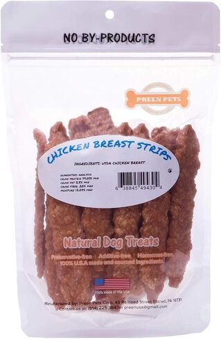 Preen Pets Chicken Breast Strips *Crunchy* Dog Treats – 100% USA Chicken Breast (1 Pound) in Kuwait