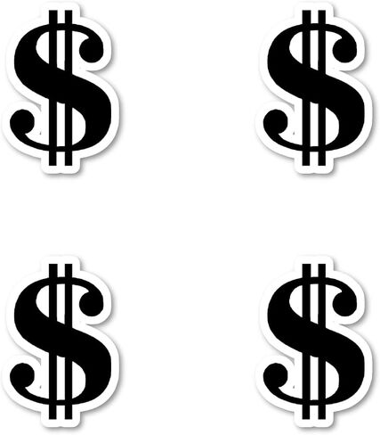Money Symbol Sticker Money Stickers (4 Pack) - Laptop Stickers - 2.5 Inches Vinyl Decal - Laptop, Phone, Tablet Vinyl Decal Sticker HV-R932-DL3P-P-4 in Kuwait
