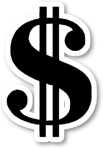 Money Symbol Sticker Money Stickers (4 Pack) - Laptop Stickers - 2.5 Inches Vinyl Decal - Laptop, Phone, Tablet Vinyl Decal Sticker HV-R932-DL3P-P-4 in Kuwait