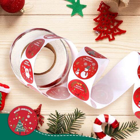 500Pcs Merry Christmas Stickers, 1 inch Self Adhesive Christmas Decoration Labels for Kids Christmas Day Winter Gift Tags Party Candy Bag Seals in Saudi Arabia