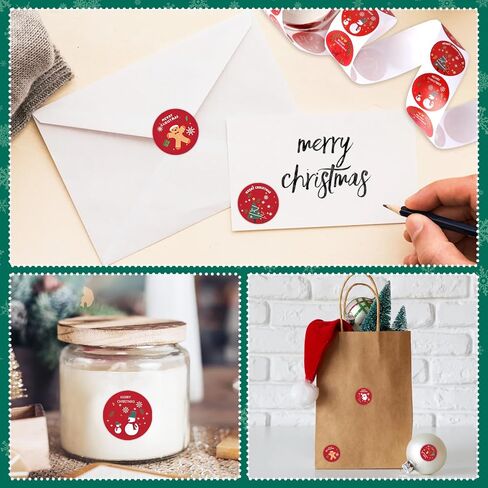 500Pcs Merry Christmas Stickers, 1 inch Self Adhesive Christmas Decoration Labels for Kids Christmas Day Winter Gift Tags Party Candy Bag Seals in Saudi Arabia