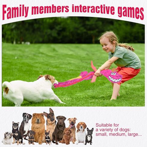 Large Squeaky Dog Toys, Interactive Dog Toys for Aggressive Chewers, Dragon Plush Crinkle Dog Toy to Keep Them Busy, Tough Indestructible Dog Toys for Large Medium and Small Dogs,XL (Pink) in Saudi Arabia