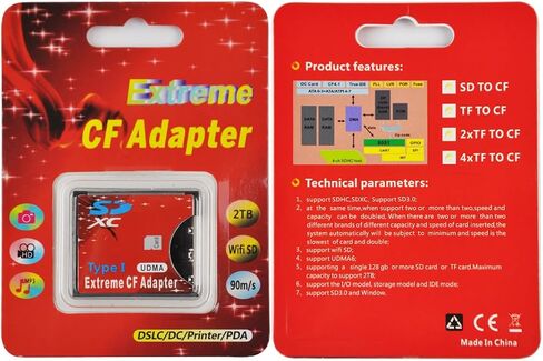 SD SDHC SDXC إلى CF محول بطاقة ذاكرة فلاش مدمج قارئ النوع I 16/32/64/128/256GB CF إلى محول بطاقة SD in Saudi Arabia