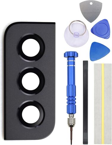 Black Rear Camera's Frame Replacement for Samsung Galaxy S21+ 5G with Camera's Glass Cover and Installation Tool Kit in Saudi Arabia