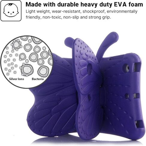 iPad 9 8 7 10.2 iPad Air3 iPad Pro 10.5 EVA Butterfly Case for ipad 9 10.2 Kids case with Stand Light Shockproof Rugged Heavy Duty Kids Friendly Case for iPad 10.2 9th 8th 7th (Pink) in Kuwait