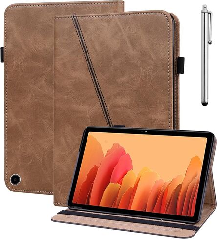 حافظة لجهاز Amazon Kindle Fire Max 11 (الجيل الثالث عشر، إصدار 2023) مقاس 11 بوصة، مصنوعة من جلد البولي يوريثان، غطاء حامل أنيق مخطط بلون سادة مع قلم شريط مطاطي لجهاز Fire Max 11 Tablet - أزرق in Kuwait
