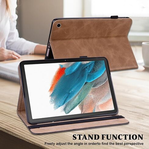 حافظة لجهاز Amazon Kindle Fire Max 11 (الجيل الثالث عشر، إصدار 2023) مقاس 11 بوصة، مصنوعة من جلد البولي يوريثان، غطاء حامل أنيق مخطط بلون سادة مع قلم شريط مطاطي لجهاز Fire Max 11 Tablet - أزرق in Kuwait