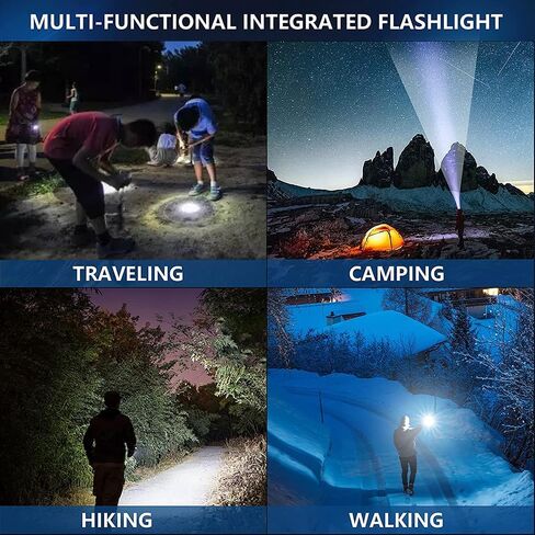 LED Flashlights High Lumens - Flashlights for Camping, Hiking, Walking - Powerful Emergency Flashlights with 5 Modes for Home Outdoor Use - Bright Flashlight with Zoomable Beam (1 Pack) in Saudi Arabia