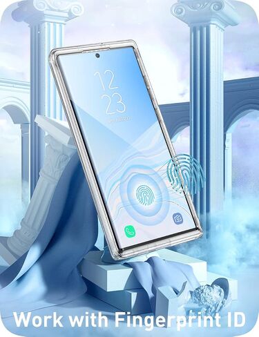 i-Blason for Samsung Galaxy S23 Ultra Case with Built-in Screen Protector, [Magnetic Charging] [Support Fingerprint ID], Full-Body Slim Women Girl Phone Case for Samsung Galaxy S23 Ultra 6.8", Marble in Kuwait