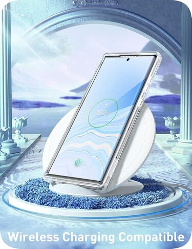 i-Blason for Samsung Galaxy S23 Ultra Case with Built-in Screen Protector, [Magnetic Charging] [Support Fingerprint ID], Full-Body Slim Women Girl Phone Case for Samsung Galaxy S23 Ultra 6.8", Marble in Kuwait