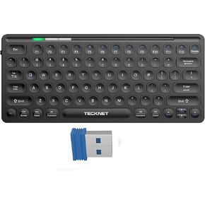 TECKNET 2.4G Wireless Keyboard for Computer Desktop PC Laptop Surface Smart TV and Windows 11/10/8/7, Slim and Compact, Compact Keyboard with Media Hotkeys for Computer Laptop, PC, Windows, Mac, Black