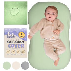 100% Waterproof Baby Lounger Cover - 2-Ply Organic Cotton Slipcovers Keep Your Lounger Clean & Your Baby Comfy - Machine Washable - (Lounger Not Included) - Brown