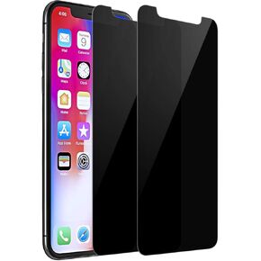 Privacy Screen Protector iPhone X，Entwth Case Friendly 3D Touch 9H Hardness Anti Spy/Scratch/Fingerprint Tempered Glass Film for iPhone X/10, Easy Install Bubble Free（Black，2 Packs）