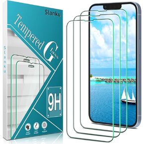 Slanku [3 Pack Privacy Screen Protector for iPhone 14 Plus Tempered Glass Film, Anti-Spy, Full Coverage, Case Friendly [Black]