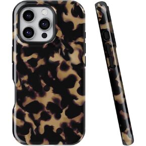 uCOLOR Compatible with iPhone 16 Pro 6.3" Case, [8 ft Drop Tested] Shockproof Design Protective Slim Stylish TPU Durable Phone Cover Case (Tortoise Shell, iPhone 16 Pro)