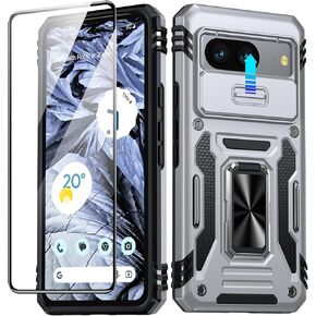 ANTSHARE for Google Pixel 9 Pro XL Case (2024), Pixel 9 Pro XL Case with [Slide Camera Protector] [360° Rotatable Kickstand] Military Grade Shockproof Case for Pixel 9 Pro XL 6.8’’- Black