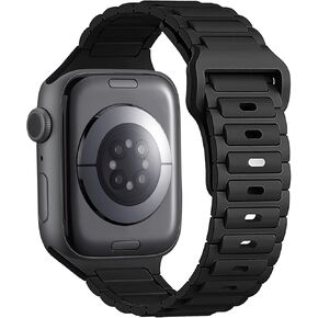 سوار سيليكون متوافق مع سوار ساعة Apple 44 مم 45 مم 46 مم 42 مم 41 مم 40 مم 38 مم 49 مم للرجال والنساء، حزام بديل من السيليكون مسامي لسلسلة iWatch 10 9 8 7 6 5 4 3 2 1 SE Ultra 2 1