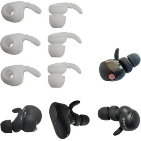 Silicone Earhooks for Sony WF-1000XM5 Earbuds Replacement Ear Tips for WF-1000XM5 WF-1000XM4 WF-1000XM3 Earbuds, Black 3 Pairs