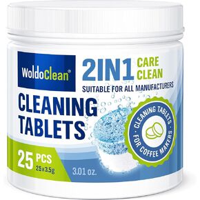 2-Phase Cleaning Tablets compatible for Jura 25 Count - Clean, cares & protects