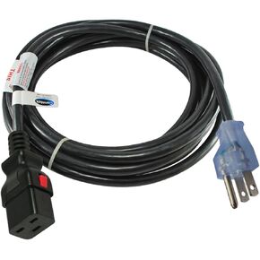 Conntek 8F515LC19 8-Feet 15-Amp U.S 3-Prong Plug Power Supply Cord with Push Lock IEC C19